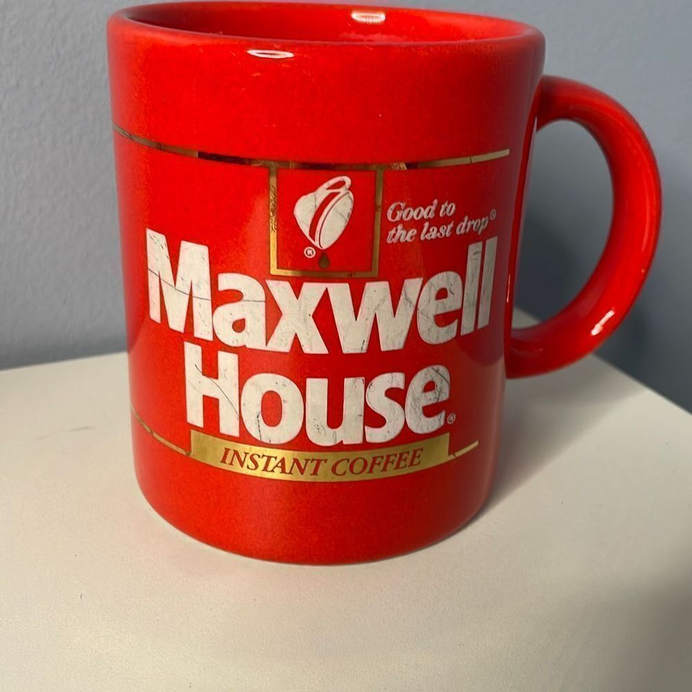 Vintage Maxwell House Orange and Gold Coffee Mug